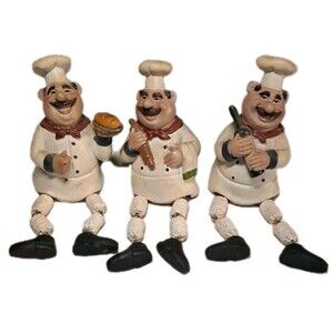3 Turtle King Happy Chefs  7” Figurines W/dangling Legs